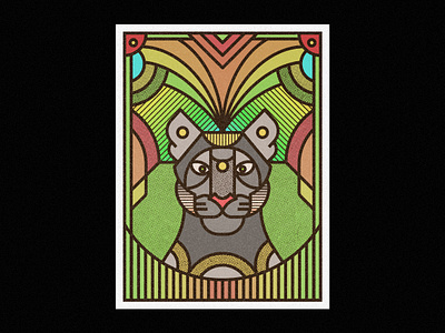 Cougar art art print artist artwork cougar digital art digital illustration homedecor illustration art poster poster a day poster challenge poster design print prints screen print society6 vector art wallet