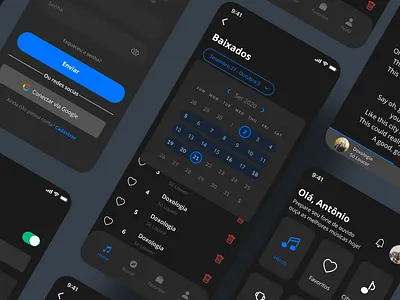 Aplicativo Novo Cântico [Versão Dark] app blue dark mode design music music player music player ui playstore religion ui