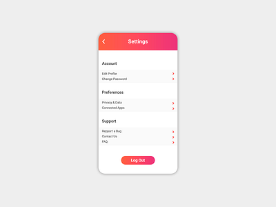 Daily UI #7 - Settings dailyui dailyui7 design mobile settings settings ui design