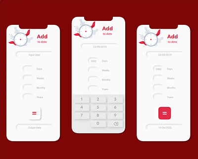 Daily UI 004 - Calculator calculator dailyui datecalculator neumorphism softui