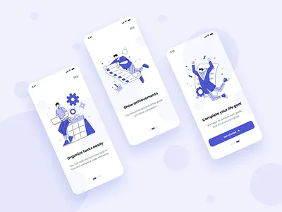 Onboarding screens of Todo app onboarding todo app todo list