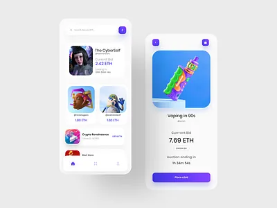 NFT App | UI design adobe xd app design app ui app ui design app uiux crupto art crypto dailyui design light mode minimal nft nftart ui ui design uidesign uiux uiux design uiuxdesign whitespace