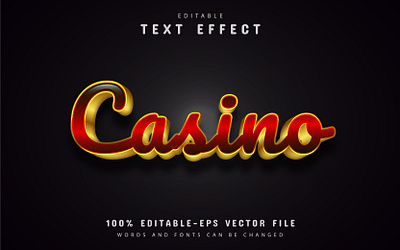 Casino gold text effect app branding design icon illustration logo typography ui ux vector web