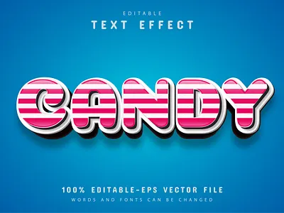 Candy 3d editable text effect app branding design icon illustration logo typography ui ux vector web