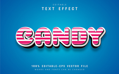 Candy 3d editable text effect app branding design icon illustration logo typography ui ux vector web