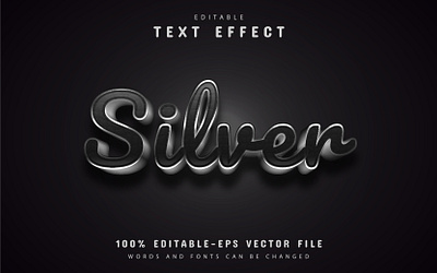 Silver text effect editable animation branding clean design graphic design illustration logo typography vector web website