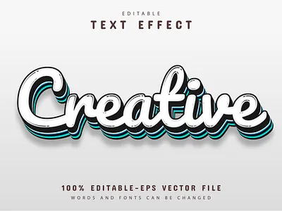 Creative text effect editable animation branding clean design graphic design icon minimal typography vector web