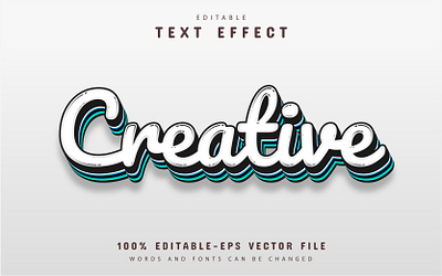 Creative text effect editable animation branding clean design graphic design icon minimal typography vector web
