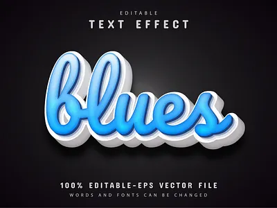 Blues text effect editable animation app branding clean design graphic design illustration logo minimal vector