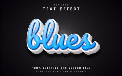 Blues text effect editable animation app branding clean design graphic design illustration logo minimal vector