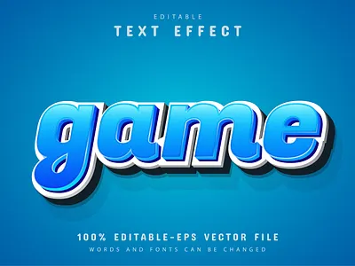 Blue game text effect app clean design graphic design illustration logo minimal typography vector web