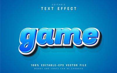 Blue game text effect app clean design graphic design illustration logo minimal typography vector web