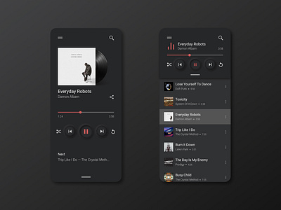 Music Player Concept music app ui ux