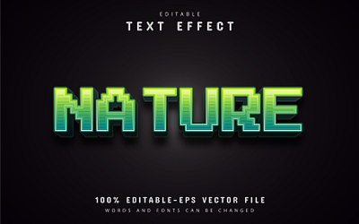 Nature pixel text effect app branding clean design graphic design illustration logo minimal typography vector web