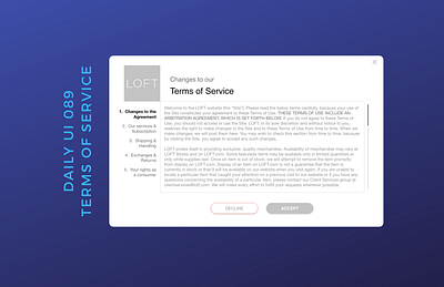 Daily UI 089 terms of service daily ui 089 dailyui terms of service ui web design webdesign