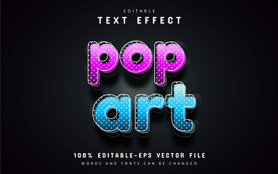 Pop art text effect editable branding clean design graphic design illustration logo minimal typography ui ux vector