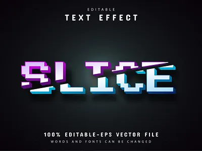 Editable pixel slice text effect app branding clean design graphic design illustration logo minimal typography vector web