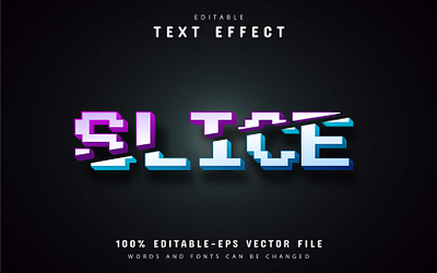 Editable pixel slice text effect app branding clean design graphic design illustration logo minimal typography vector web