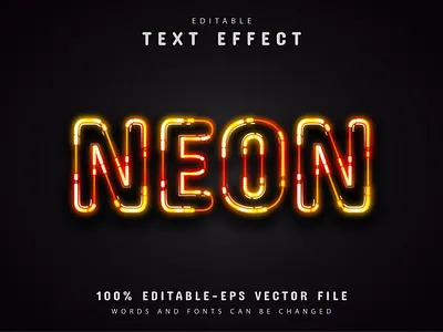 Orange neon text effect animation app branding clean graphic design icon illustration logo minimal typography vector