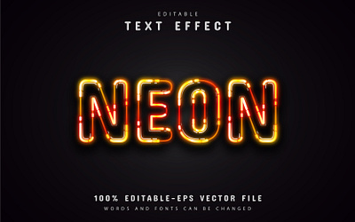 Orange neon text effect animation app branding clean graphic design icon illustration logo minimal typography vector