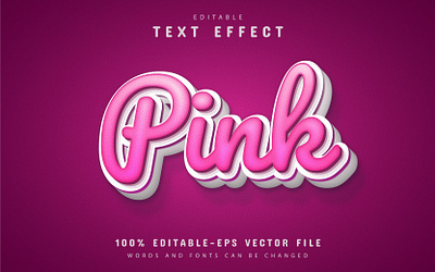 Pink text effect editable animation branding clean design graphic design illustration minimal typography ui vector