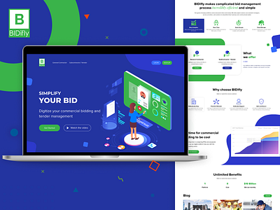 BIDifly bidding commercial contractor design flat management system template uiux web design website