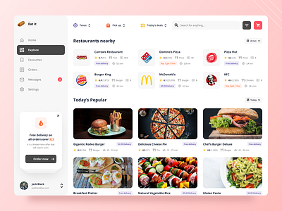 Restaurant Dashboard branding design typography ui ux web