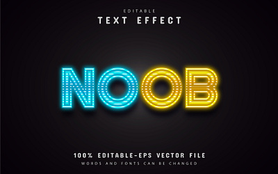 Neon text effect editable animation branding clean design graphic design illustration logo minimal typography vector web