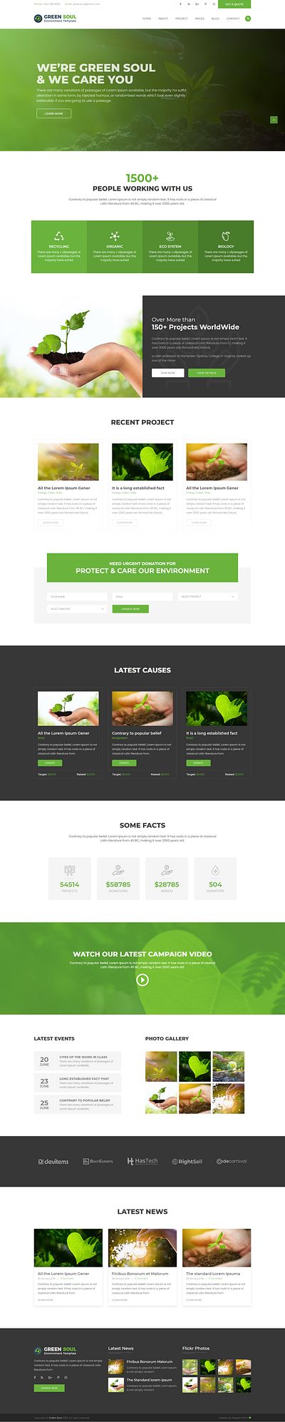 Green Soul Environment and Nonprofit HTML Template agriculture biological bootstrap4 clean eco eco energy ecology ecosystem environment environment html environmental fundraising nature nonprofit html responsive