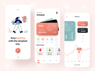 OLLO - Wallet App Design 2021 trend app design bank app banking banking app finance finance app financial ios app design mobile banking money app money transfer online banking online wallet ui ux wallet wallet app