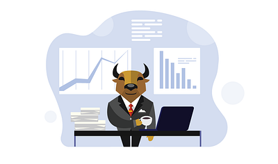 Wallstreet Bull illustration illustration invest