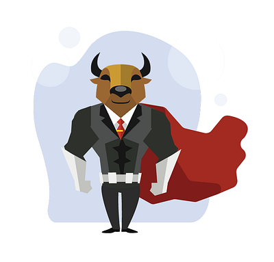 Superhero Bull illustration