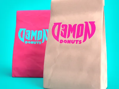 Demon Donuts Bags art direction branding demon design donuts nittygritty packaging