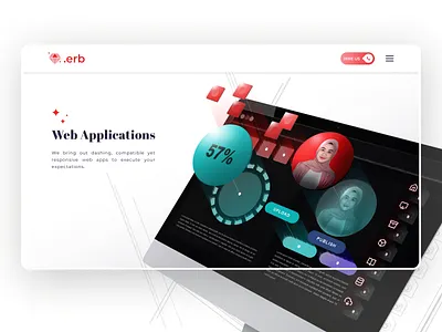 DotERB - Web App Landing Page 3d art 3d illustration clean design clean ui company profile design figma illustration illustration art landing page landing page concept landing page design landing page ui ui ux web web app web design website website design