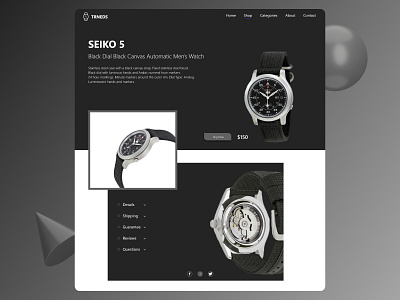 Wrist Watches Landing Page casio daily ui dailyui dark mode dark theme dark ui dribbble best shot ecommerce landing page design landing page ui minimal website modernism online store shopping website ui ux uiux design watch landing page web design website ui design wrist watch