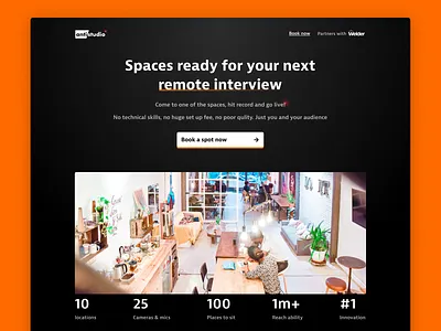 Antistudio Validation Landing Page coworking dark ui landing page recording remote studio web
