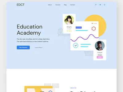 Online Education web design art branding design typography ui ux vector web website