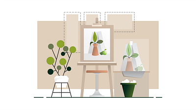 Artist workspace illustration art creative design flat graphicdesign illustration minimalism trendy vector