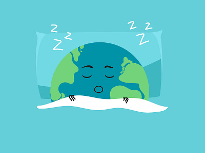 Little cute planet Earth sleeping sweet dreams calm cartoon character design cute art dreams eco ecology flat illustration illustrator planet planet earth vector