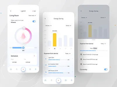 Smart home app I Ofspace branding clean ui elegant light mobile mobile app mobile design ofspace smart app smart home smart home 3d smart house speaker ui design uiux