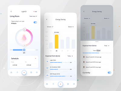 Smart home app I Ofspace branding clean ui elegant light mobile mobile app mobile design ofspace smart app smart home smart home 3d smart house speaker ui design uiux