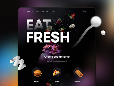 Food Landing agency clean creative design ecommerce food landingpage landingpagedesign order food template theme typography uiux website design website template wordpress