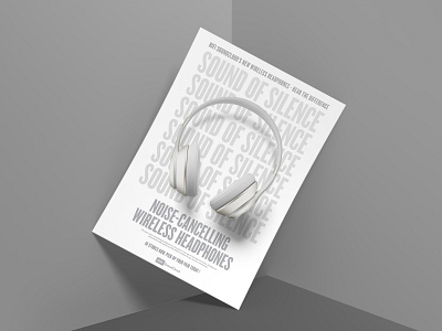 Headphones ad ads ads design advertising graphic design headphones layout layout design magazine typography typography design