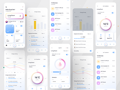 Smart home app I Ofspace 3d art app design appliances application ui automation branding gradient ios app mobile ui ofspace ofspace agency remote control smart home app smarthome trendy uiux vector