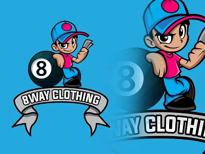 MASCOT LOGO DESIGN FOR 8WAY CLOTHING business logo gaming logo logodesign mascot mascot character mascot design mascot logo mascot logo design mascot logos mascotlogo professional logo