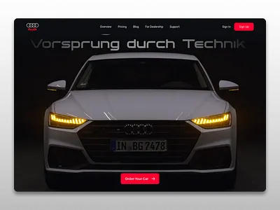 Audi Landing Page branding concept dark design header landing page landingpage logo ui website