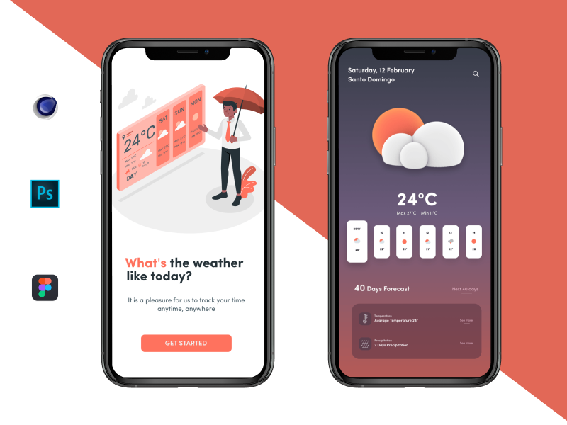 Example of Mobile Weather App Concept