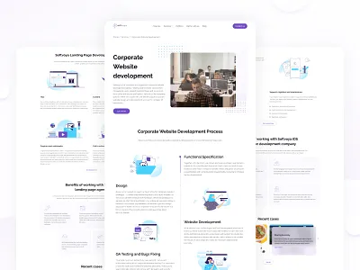 Softvoya Website brand branding clean company design illustration it minimal softvoya typography ui ux vector web webdesign website