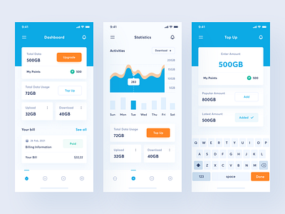 Internet Provider App app bill bills chart dashboard fidelity graph internet invest ios manage management mobile payment point provider quota statistics wifi wireless