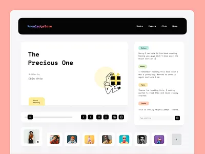 KnowledgeBase - Books website book book cover book read book reader book website books bookshop bookstore chat genres gradient live live chat live screen livestream meeting room new design share screen streaming page web design